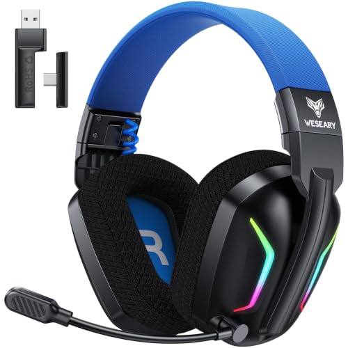 WESEARY Gaming Headset Wireless mit Mikrofon für PS5 PS4 PC Switch Handy
