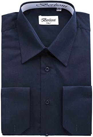 navy blue dress shirt walmart PEASKJP Mens Dress Shirts Long Sleeve Button Down Shirts Casual Formal Plain Dress Shirts Men Dress Shirt Navy XL