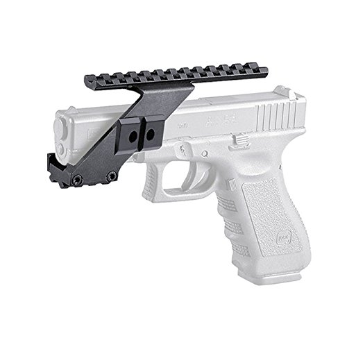 FIRECLUB Tactical Precision Machined Aluminum (NOT Plastic) Weaver Picatinny Top & Bottom Pistol Handgun Scope Mount for Sights,Lights & Accessories Fits Glock Pistols with Front Accessories