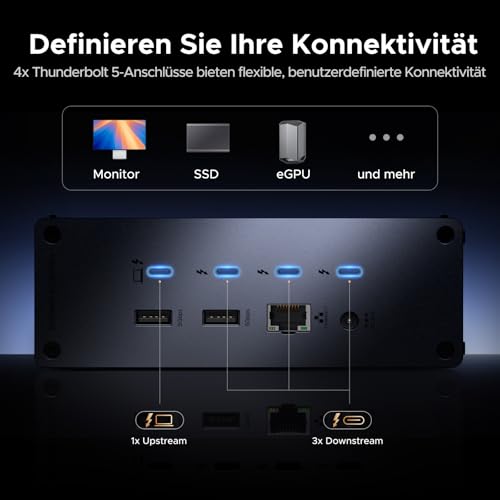 UGREEN Thunderbolt 5 Dock 3X TBT5 120Gbps, 140W Charging Docking Station | Revodok Max 13-in-1 Single 8K@60Hz & Dual 6K@60Hz Display, 2.5Gbps Ethernet, micro SD&SD 4.0, 3.5mm Aux