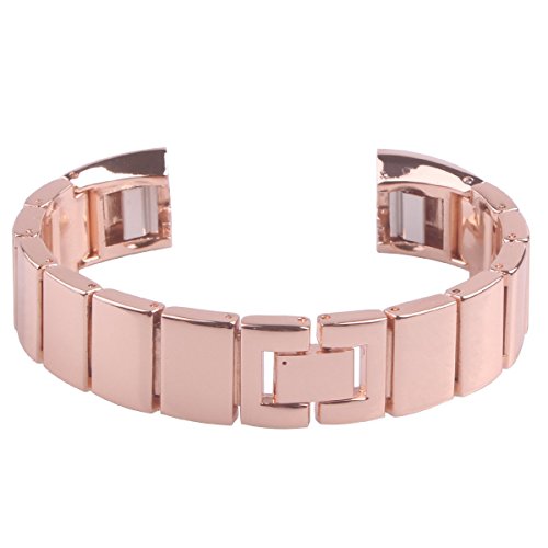Fitbit Alta Band, Newest Premium Replacement Accessory Metal Watch Bands Bracelet Strap for Fitbit Alta (No Tracker) (Style C: Rose Gold)