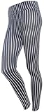 Simplicity Black & White Striped Ankle Length Footless Leggings