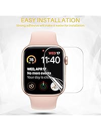 [6 Pack] LK para Apple Watch Protector de pantalla 1.575 in (serie 4), LiquidSkin [cobertura completa] anti-burbujas con garantía de por vida de reemplazo