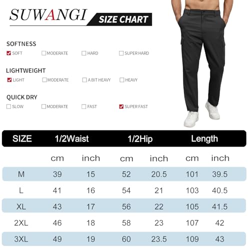 Suwangi Men's Cargo Pants Work Pants Chino Casual Cargo Trousers with Pockets