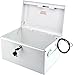Helix Locking Prescription Drug Security Chest with Tether, Heavy-Duty Steel Construction, White (32480)