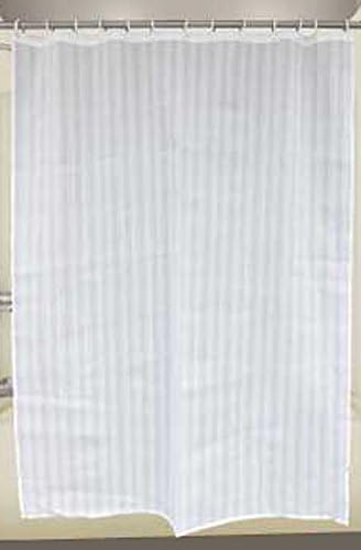 Premier Faucet 2473266 Classic Stripe Shower Curtain, 6 by 6-Feet, White