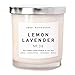 Lemon Lavender Natural Soy Wax Candle White Jar Eucalyptus Neroli Scent Spa Candle Home Decor Bathroom Accessories Relaxation Candle Bathroom Accessory Made in USA Lead Free Cotton Wick Relax Gift