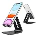 OMOTON Desktop Cell Phone Stand [Updated Solid Version], Advanced 4mm Thickness Aluminum Stand Holder for Switch, Mobile Phone, iPhone 11 Pro Xs Max Xr, Black primary