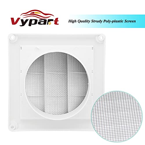 4" Louvered Dryer Vent Cover,White Dryer Exhaust Vents Cover,Ensure