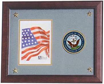 Allied Frame U.S. Navy Picture Frame with Medallion and Stars - 5 x 7 inch