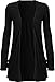 Ladies Women Boyfriend Open Cardigan with Pockets Black