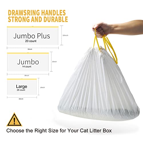 KONE Cat Litter Box Liners, 14 Count Jumbo Extra Durable Large