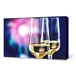 Canvas Wall Art for Living Room,Bedroom Home Artwork Paintings Happy New Year Ready to Hang - 16x24 inches