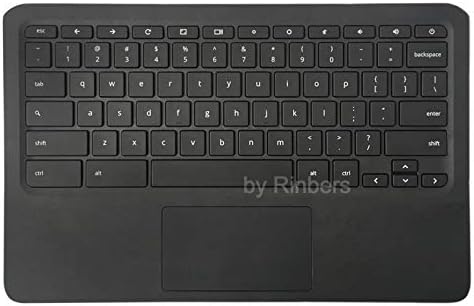Rinbers ノートパソコンブラックパームレスト上部ケース キーボード付き 交換用部品 Hp Chromebook 11 G6 Ee L 001