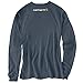 Carhartt Men's Big & Tall Signature Logo Midweight Jersey Long Sleeve T Shirt Graphic, Bluestone, X-Large/Tall