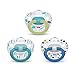NUK Orthodontic Pacifier Value Pack, Boy, 0-6 Months (Pack of 3) primary
