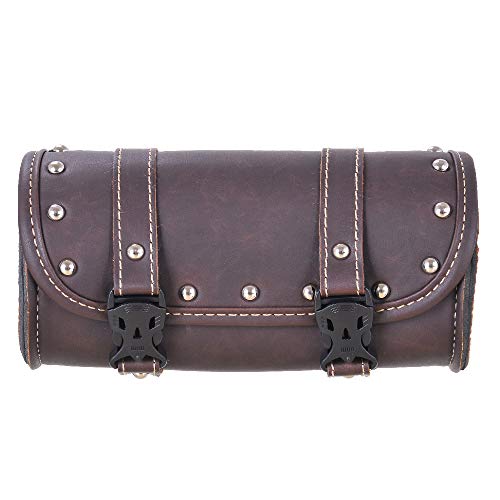 Mini Motorcycle Bag Waterproof SaddleBag, Brown Motorcycle Fork Bag with Eco-Friendly Materials