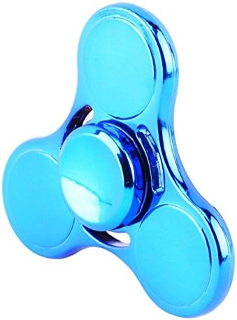 FAVTOY ISLAND - Tri Spinner Alloy Fidget Spinner Novelty Desk Toy Perfect for Boredom Stress and Anxiety - Metallic Blue