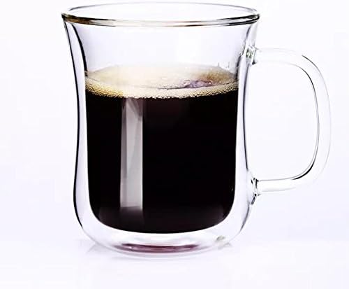Borosilicate Coffee Cup, Coffee Mug Double Wall Insulate Glass-Espresso Cup, Lead-Free Health and Environmental Protection, Double Glass is Not Hot
