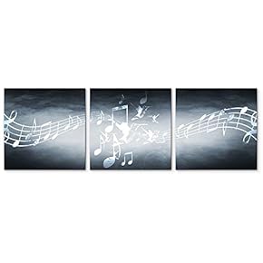 3 Panel Music Note Pictures Home Wall for...
