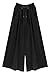 Jusfitsu Women's Elastic Waist Wide Leg Casual Palazzo Capri Culottes Pants Plus Size