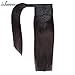 14 Inches Ponytail Hair Extensions Human Hair Piece for Women 1 Piece Hairpiece 60 Grams Wrap Around Ponytail Extensions Natural Black Color