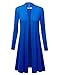 LL WSK1048 Womens Solid Long Sleeve Open Front Long Cardigan XL Royal_Brite