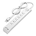 Power Strip RAVPower 6-Outlet Office / Home Surge Protector with 2 iSmart USB Ports, ETL Listed Power Plug 880 Joule with 5 ft Long Power Cord and Bottom Wall Mounting Ports (White)