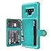 YNBY Galaxy S9 Case, Sumsung S9 Wallet Flip Leather Kickstand Fit Magnetic Wireless Car Charger Mount Slim Durable Shockproof Protective Case Cover with Card Holder (Turquoise)