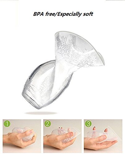 Manual Breast Pumps Silicone Breastfeeding Pump Milk Pump Suction with Protective Lid, 100% Food Grade BPA-Free Manual Hands Free