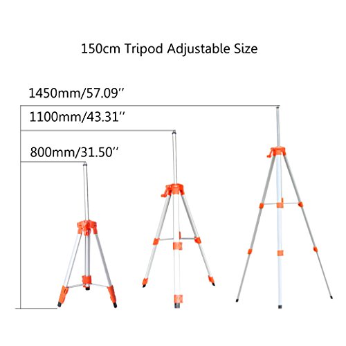 ULKEME 1.5M/1.2M Universal Adjustable Aluminum Alloy Tripod Stand For Laser Air Level - Thumbnail 4