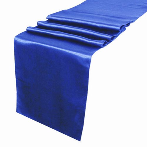 OurWarm Royal Blue Satin Table Runner 12x 108 Inch Wedding Party Table Decoration
