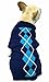 Alemon Argyle Knit Pet Sweaters Clothes for Dogs Pets, Classic Blue Dog Sweater Small (S) Size