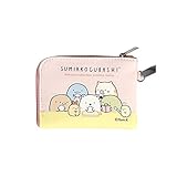 Sumikko Gurashi-Cute Mini Card Neck Pouch-Money Clip and Card Holder Wallet, Zipper Corner Wallet (pink)