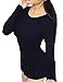 Yonala Womens Irregular Hem Long Sleeve Dress Solid Bodycon T Shirt Mini Dress Black