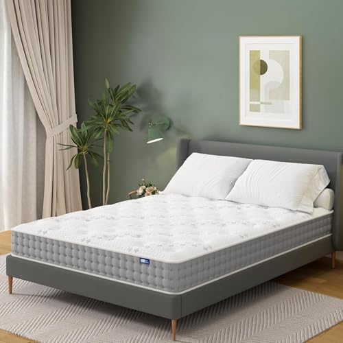 BedStory Double Mattress Firm, 6 Inch Deep Sleep Full Size Hybrid Mattress with Upgraded Coils for Extra Hip ＆ Lumbar Support, Spine Alignment, Fiberglass-Free, CertiPUR-US Certified, 365-Night Trial