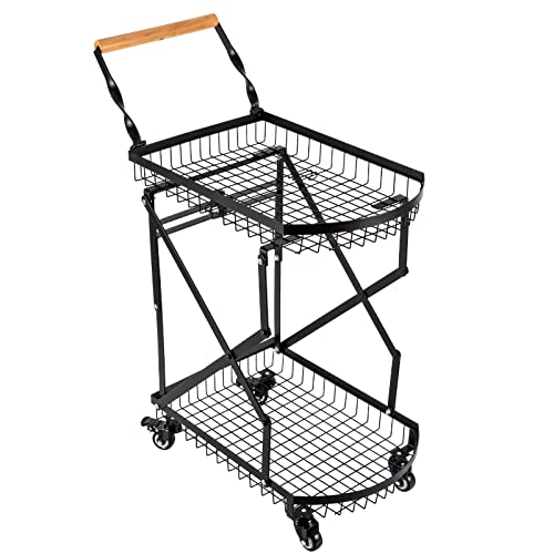 2 Tiers Utility Carts Heavy Duty Hand Truck Dolly with Wheels, Multi