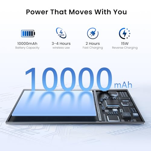 UPERFECT Wireless Portable Monitor with 10000mAh Battery, 18.5" QLED Display, 1080P 100Hz, 145% sRGB, AirPlay & Miracast, VESA, Sleeve Included, for Laptop, PC & Phone