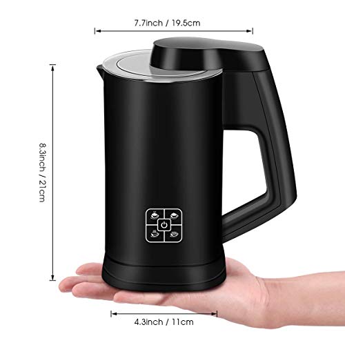 Milk Frother, Electric Foam Maker, Automatic Hot Cold Milk Steamer for Coffee, Cappuccino and Macchiato (Black) - Thumbnail 5