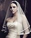 Ok Women's Cheap White Ivory Bridal Veils Two Layer Ribbon Edge Wedding Veil with Comb (Ivory)