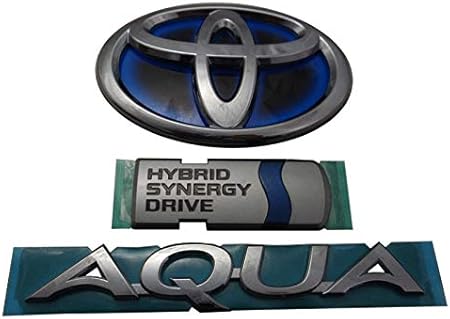 Amazon トヨタ 10系ａｑｕａ アクア プラチナ ブラック エンブレム リア3点セット エンブレム 車 バイク