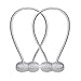 GREATYAKONN Curtain Tiebacks, 2 Pieces Buckles Classic European Weave Window Holdbacks Weave Strong Magnetic Home Office Decorative Drapes Holders Gray