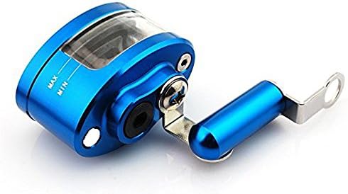 PerfecTech Motorcycle Accessories Racing CNC Billet Front Master Cylinder Brake Fluid Oil Reservoir Tank Bracket Cup Universal for YZF R6 R1 FZ1 Z1000 Z750 ZX(Blue)