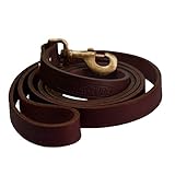 Timber and Tide Outdoor Co - Premium Heavy Duty Leather Dog Leash - 6 Foot Long x Almost 1 Inch Wide - Soft and Extra Strong Full Grain Leather - Great for Large and Medium Dogs