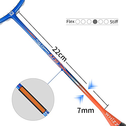 WHIZZ A730 High Modulus Graphite Professional Badminton Racket for Amateur/Intermediate / Club Players (Orange+Blue)