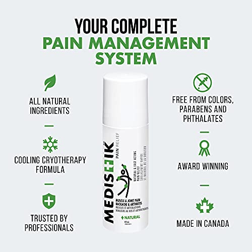 MEDISTIK ICE Roll-On - Natural & Fast Acting Cryotherapy Ice Roll On for Muscle, Joint Pain, Backache & Arthritis Pain Management, Pack of 4