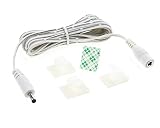 EShine Extension Cable - Male to Female - for LED Under Cabinet Lighting with Wire Clips for Comfortable Installation (6.5ft cable, White)