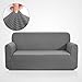 Rose Home Fashion Stretch Couch Covers for 3 Cushion Couch-Couch 1-Piece Covers for Sofa-Sofa Covers for Living Room,Couch Covers for Dogs, Sofa Slipcover,Couch slipcover(Sofa: Gray)