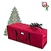 Christmas Tree Storage Bag with Wheels - Canvas Duffel for 12-Foot Fake Trees and Protecting Holiday Decorations and Inflatables by Elf Stor (Red)