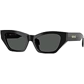 Versace Woman Sunglasses Havana Tortoise Frame, Dark Grey Lenses, 53MM